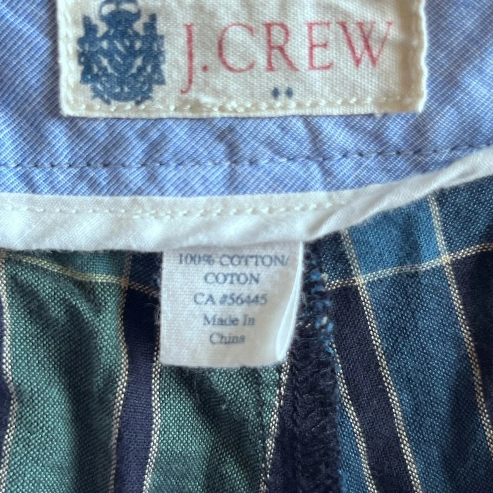 J. Crew Blue & Green Check Print Pure Cotton Preppy Shorts Size 33